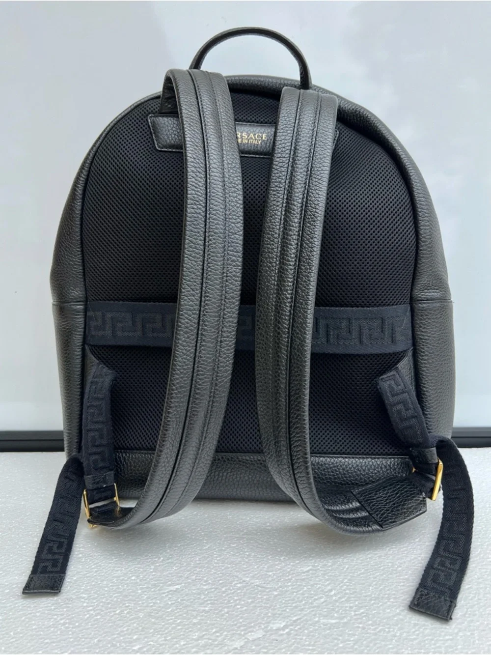 Versace Leather Medusa Backpack Black Travel Bag